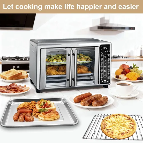 Vista 6 de Accesorios de repuesto para horno tostador Gourmia GTF7655 GTF7350 GTF7460, 3 en 1 bandeja cesta rack kit para Gourmia Digital Tostador Horno