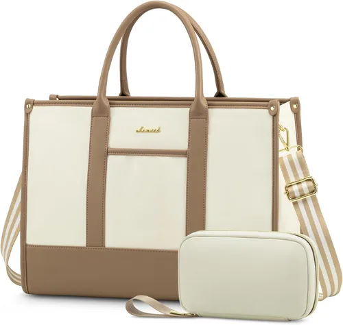 Vista 16 de LOVEVOOK Bolso para laptop y bolsa de mano para mujeres, bolso de trabajo de 15.6 pulgadas, gran bolso profesional para maestra, liviano, bolso