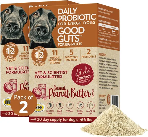 Vista 12 de Fidobiotics Good Guts Probióticos para perros – Polvo probiótico para perros para la salud digestiva, alivio de gases y heces más firmes, 3B UFC