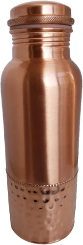 Vista 8 de A American Ayurveda - Botella de agua de cobre 100% puro, 20 onzas, sin articulaciones, a prueba de fugas, vaso, frasco, yoga, beneficios