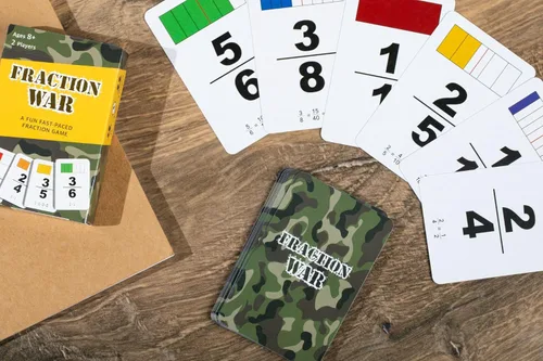 Vista 6 de Fraction War Fun Juego de matemáticas para aprender, comparar y simplificar fracciones para 2º a 5º grado (paquete de 1) - Edición estándar
