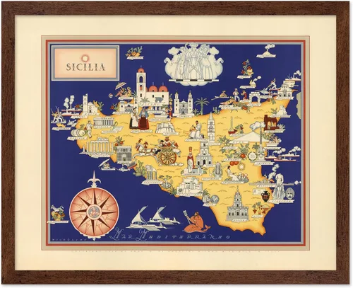 Vista 49 de Monem Art Mapa Monumental Vintage de Florencia Impresión - Póster de Viaje Retro - Arte de Italia - Gran Regalo para Hombres, Mujeres, Amantes