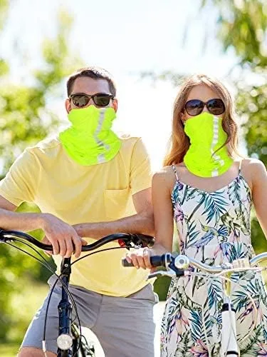 Vista 7 de SATINIOR 8 piezas de polaina reflectante para el cuello para hombre, pasamontañas de ciclismo, máscara facial, bandana para el sol para hombre