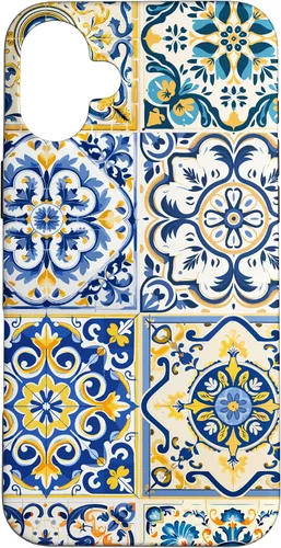 Vista 23 de Funda para iPhone 17 con diseño de azulejos mediterráneos sicilianos