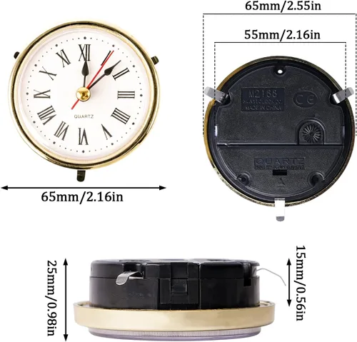 Vista 4 de Reloj clásico Craft Movimiento de cuarzo 2-1/2 (2.559 in) Relojes redondos Cabeza Insertar Número romano