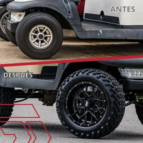 Vista 5 de GTW Vortex - Rueda de aluminio para carrito de golf de 12 pulgadas de 12 x 7 pulgadas, negro mate, patrón de 4 pernos, desplazamiento 3:4, universal