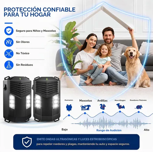 Vista 8 de Repelente ultrasónico de roedores accionado por batería de 25-55kHz