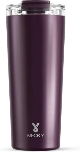 Vista 27 de Meoky - Taza de café de viaje aislada de 24 onzas: tapa a prueba de fugas, polvo de estrellas de ciruela