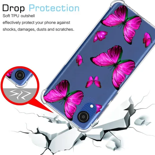 Vista 7 de Funda para Galaxy A03 Core, Samsung A03 Core SM-A032F Linda funda, transparente y flexible parachoques TPU suave goma silicona funda para teléfono