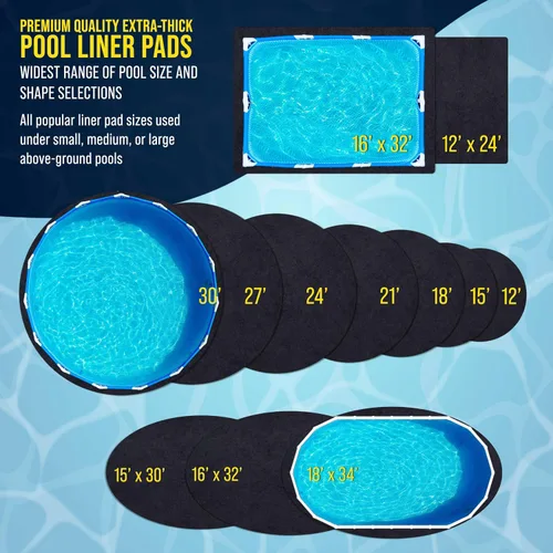 Vista 6 de U.S. Pool Supply Ground Shield - Almohadilla para revestimiento de piscina redonda de 12 pies de servicio pesado para piscinas sobre el suelo