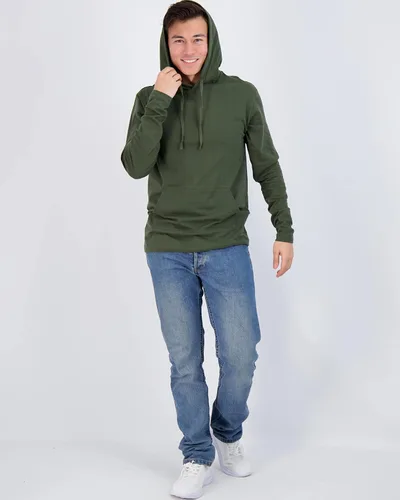 Vista 4 de Real Essentials Paquete de 3 sudadera con capucha de algodón ligero y casual con cordón y bolsillo para hombre