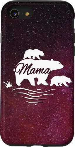 Vista 18 de Mama Bear with 2 Cubs Space Stars Galaxy Mama Bear Case for iPhone 17