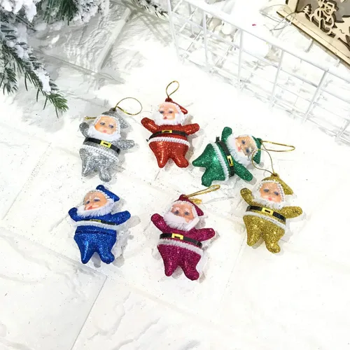 Vista 6 de Lindo mini árbol de Navidad estilo Papá Noel para decoración del hogar y varias ocasiones (colorido)