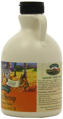 Vista 2 de Coombs Family Farms, Jarabe de arce grado A orgánico oscuro, 32 onzas líquidas