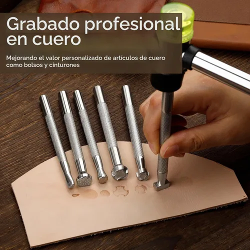 Vista 5 de Jupean 6 piezas de sellos de cuero herramientas de estampado de cuero kit