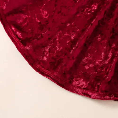 Vista 6 de Disfraz de Navidad para bebés y niñas con cordones terciopelo liso capa con capucha poncho para cosplay ropa de vestir