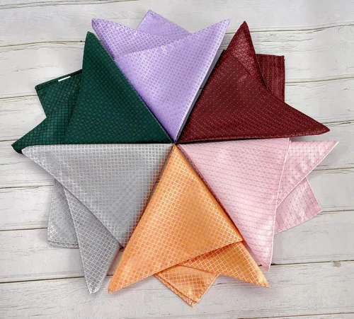 Vista 110 de KissTies Mens Checkered Tie Set Solid Color Festive Necktie + Pocket Square