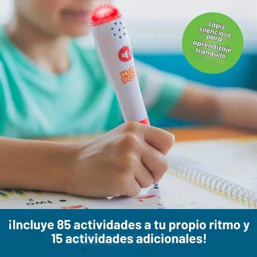 Vista 5 de Educational Insights - juguete para aprender a leer Hot Dots Jr. Let's Master Kindergarten con pluma con forma de "Ace" el perro parlante.