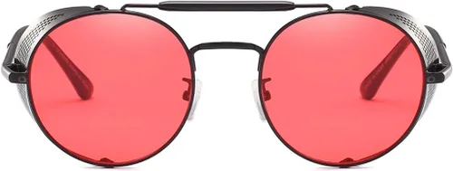 Vista 2 de Dollger Gafas de sol redondas vintage estilo Steampunk con protección UV400 para hombres y mujeres