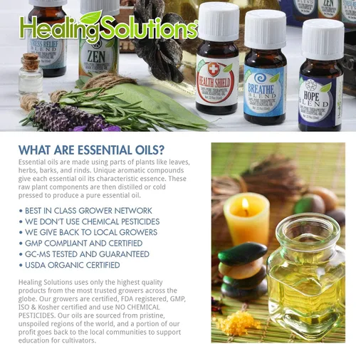 Vista 3 de Mejor aceite esencial de grado terapéutico; menta, eucalipto, limón, árbol de té, Ravensara 100% puro, de Breathe Blend, 30ml