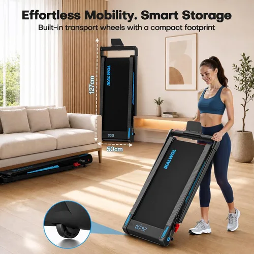 Vista 9 de Cinta de correr con altavoz, caminadora plegable 6 en 1 de 7.5 MPH para el hogar con aplicación compatible, almohadilla para caminar con 10%