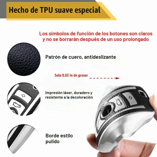 Vista 2 de Funda de llavero para BMW, accesorio de llavero de lazo trenzado