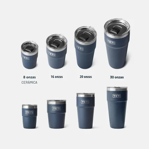 Vista 7 de YETI Rambler Taza de café aislada de 8 onzas con tapa, taza de café apilable de doble pared aislada al vacío, forro de cerámica DuraSip, diseño apto