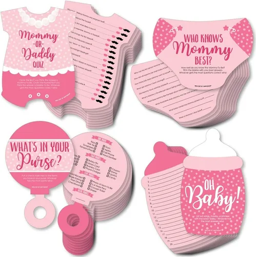 Vista 15 de Big Dot of Happiness Baby Boy - 4 juegos azules para baby shower - 10 cartas cada uno - Quién sabe mejor a mami, cuestionario de mamá o papá, qué