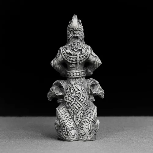 Vista 4 de Dryad Design Thor Figurine - Estatua vikinga nórdica del dios del trueno para decoración del hogar, 4.5 pulgadas de alto (acabado de piedra)