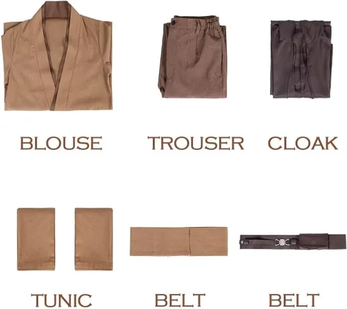 Vista 3 de Disfraz de Anakin para niños, túnica con capucha para Halloween, cosplay, uniforme