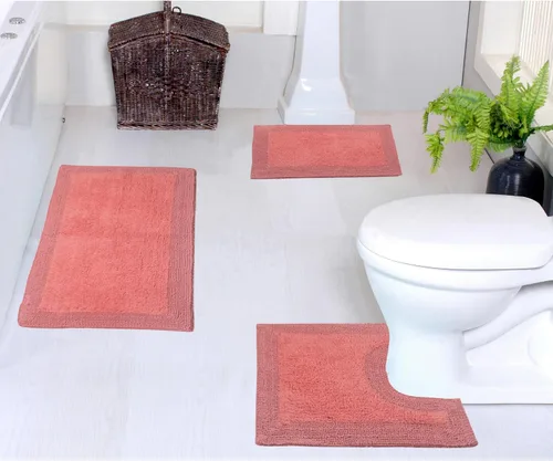 Vista 46 de Home Weavers Luxury Collection 100% Cotton Reversible Bathroom Rugs Set, Washable Rug, Soft Cotton Extra Soft and Absorbent Bath Rug, Kitchen Mat, 2