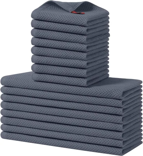 Vista 103 de Homaxy Juego de toallas y paños de cocina 100% algodón, 30 x 30 centímetros y 33 x 71 centímetros, juego de 8 toallas de cocina ultra suaves