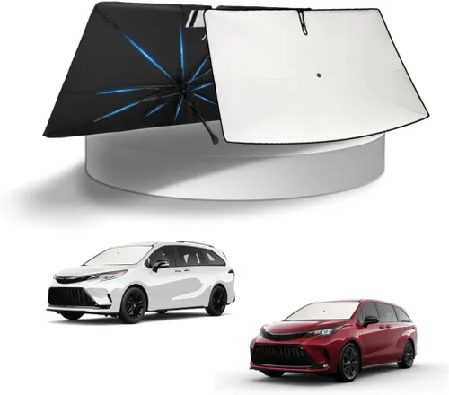 Vista 336 de KUST - Parasol plegable para parabrisas para BMW X1 E84, accesorios 2011 2012 2013 2014 2015, protector de visera de sol ajustable que bloquea