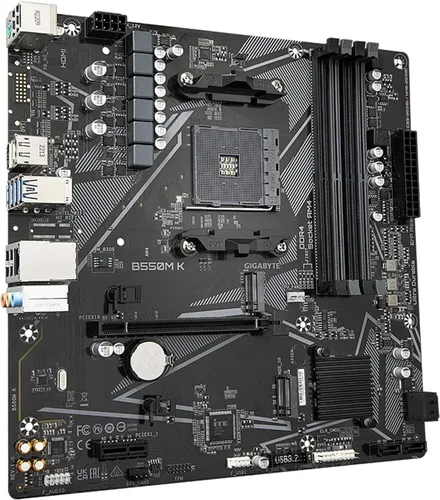 Vista 6 de GIGABYTE B550M K AMD AM4 Micro-ATX Motherboard, Supports Ryzen 5000/4000/3000 Series Processors, DDR4, 3+3 Power Phase, 2X M.2, PCIe 4.0, USB 3.2