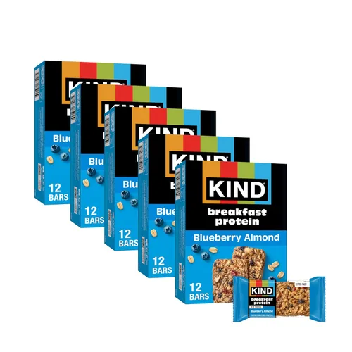 Vista 8 de KIND - Barras de proteína para el desayuno, mantequilla de almendras, snacks saludables, libres de gluten, con 8g de proteína, 30