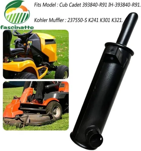 Vista 7 de 237550 237550S Silenciador de motor de escape 105-296 para tractores de jardín Cub Cadet, Kohler K241, K301 y K321 393840-R91, IH-393840-R91