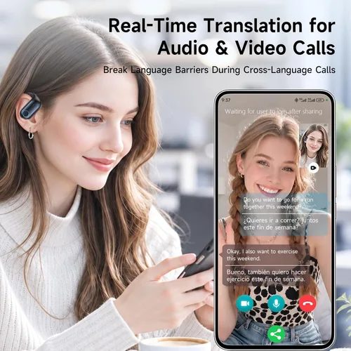 Vista 7 de Auriculares de traducción AI en tiempo real Auriculares de traductor de 198 Azul real