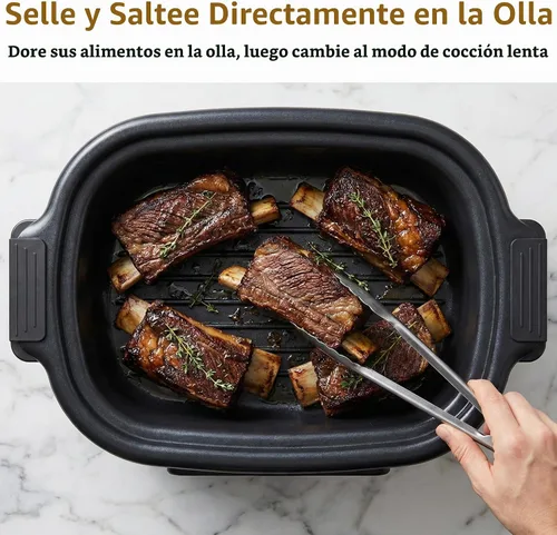Vista 4 de Sunvivi Cocina múltiple 12 en 1, olla de cocción lenta programable de 6.5 cuartos de galón con temporizador y control de temperatura, ajuste