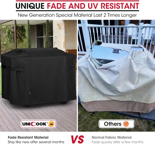 Vista 3 de Unicook Cubierta de parrilla compatible con la parrilla de gas Weber de 28 pulgadas, cubierta de parrilla de 55 pulgadas en comparación con Weber