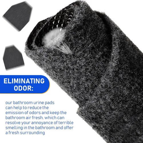 Vista 5 de Nuanchu Paquete de 6 tapetes para orinario para hombres, antideslizantes, para uso comercial, altamente absorbentes, almohadillas de baño para baño