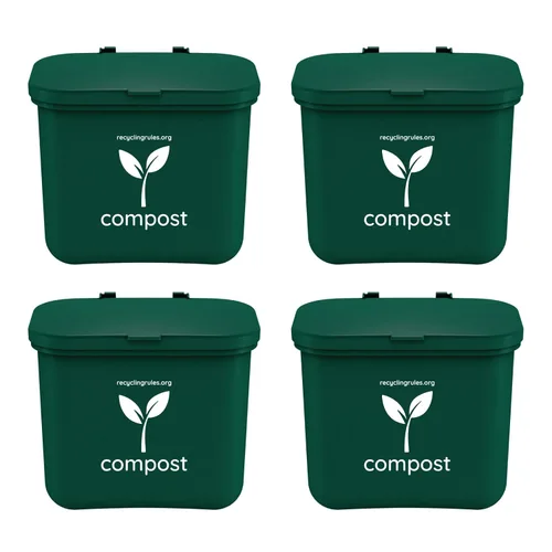 Vista 13 de Pequeño contenedor de compost verde para colgar en el contenedor de basura de cocina