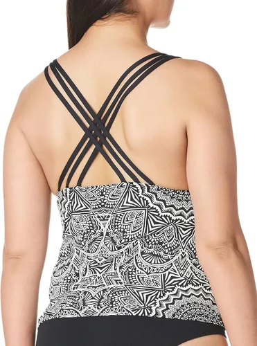 Vista 3 de La Blanca Traje de baño tankini con múltiples correas y espalda cruzada para mujer
