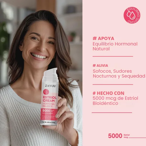 Vista 2 de ZAYUU Crema facial de estriol para mujeres: hidratante con isoflavonas de ñame silvestre, trébol rojo y soya - Cuidado botánico de la piel
