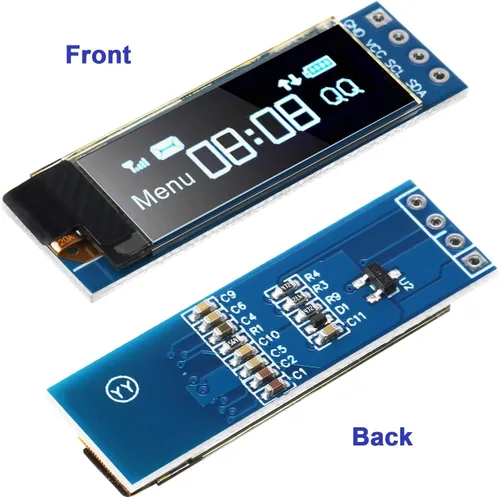 Vista 6 de Frienda Módulo de pantalla I2C de 5 piezas de 0.91 pulgadas I2C OLED Módulo de pantalla I2C Controlador de pantalla OLED DC 3.3V a 5V