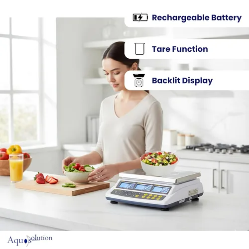 Vista 3 de Easy Weigh CK Series - Báscula digital para computación de precio recargable, funciona con pilas, aprobación NTEP clase III, pantalla LCD, portátil