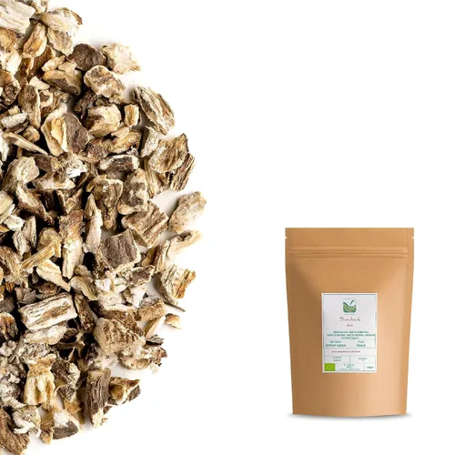 Vista 4 de Té de raíz de bardana Hierba seca cortada - Infusión terrosa Calentamiento de raíz seca naturalmente cortada y tamizada para una infusión terrosa