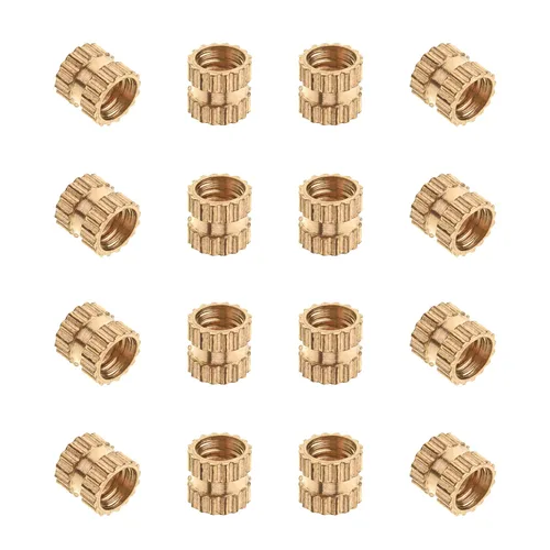 Vista 14 de Tuercas moleteadas de rosca hembra M2x3mm OD Tuercas de inserción roscadas de latón Tuercas de incrustación hidráulicas soldadas juntas Kit surtido