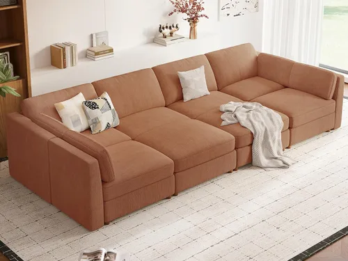 Vista 42 de CUGOAO Sofá biplaza extragrande de 83.5 pulgadas, sofás para sala de estar, sofá nube de felpilla de asiento profundo, sofá modular seccional, funda