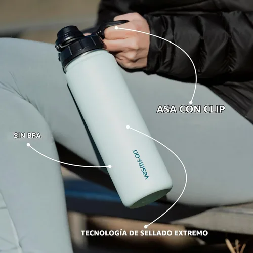 Vista 4 de Vesmoon Vessence Botella de infusión de té de acero inoxidable de 24 oz para té de hojas sueltas, agua, hierbas, frutas - Botella aislada de triple