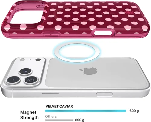 Vista 618 de VELVET CAVIAR Funda para iPhone 15, compatible con MagSafe, probada contra caídas de 10 pies, fundas protectoras de diseño, leopardo color rosa